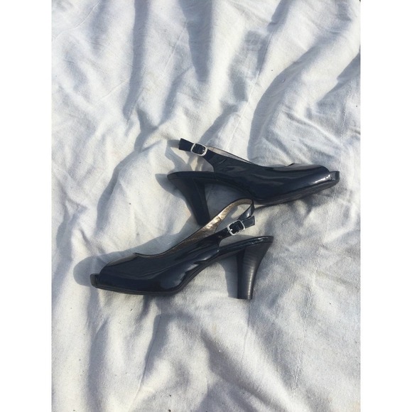 SOFFT womens slingback heels black adjustable patent leather 9.5 Scafati 1255511 - Picture 5 of 7